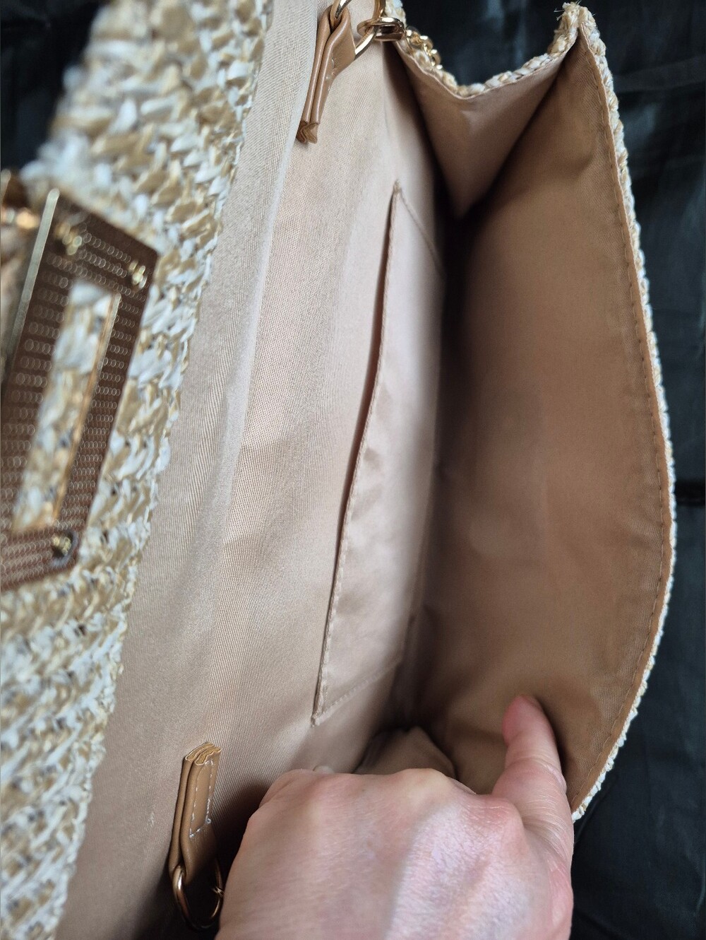 Woven straw envelope clutch summer bag - Picture 4 of 11